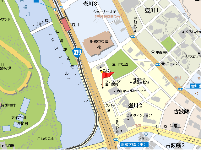 沖縄のお顔占い城本芳弘の鑑定場所への地図